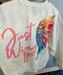 Just Wing It Sweatshirt (pocket and back design)- Size L
