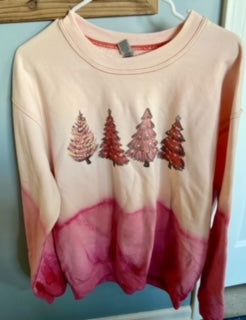 Pink Christmas Tree Hombre Sweatshirt- Size M