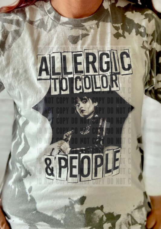 Wednesday Adams- Allergic to Color & People T-shirt