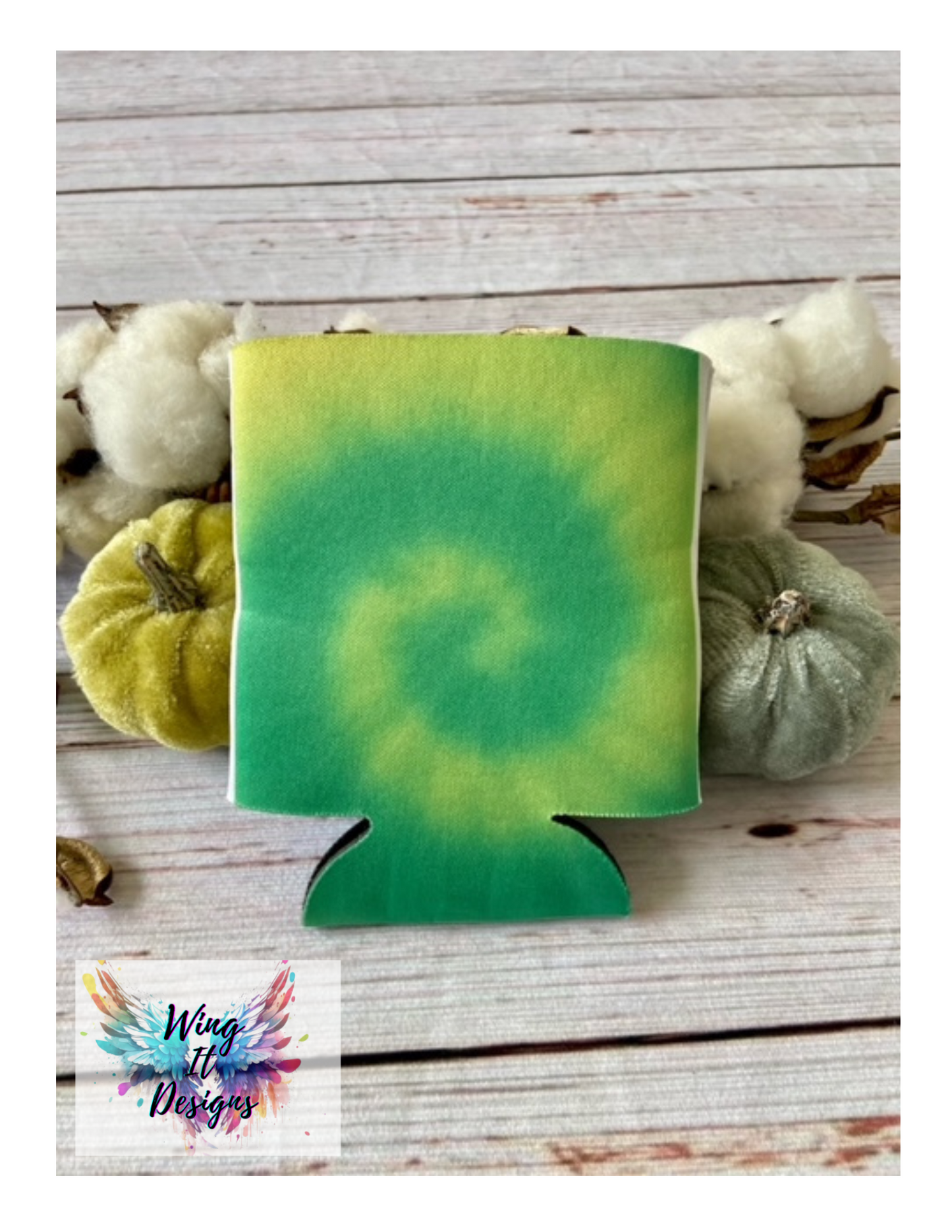 Green Tie Dye Koozie